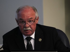 Amherstburg deputy mayor, Ron Sutherland, speaks at Town Council,  on August 11, 2014.   (DAX MELMER/The Windsor Star)