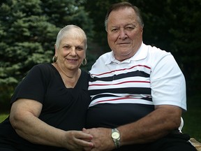 Bert and Pauline Decaire recently celebrated their 50th wedding anniversary in their backyard where they are pictured, Sunday, August 3, 2014.  (DAX MELMER/The Windsor Star)