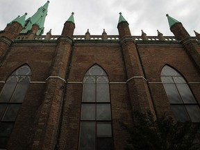 The western wall of Assumption Church, an historic landmark, is pictured Friday, August 29, 2014.   (DAX MELMER/The Windsor Star)
