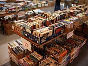 Books are shown on sale at the Terry Fox Used Book Sale at Windsor Crossing, Sunday, July 24, 2011.  (DAX MELMER / The Windsor Star)