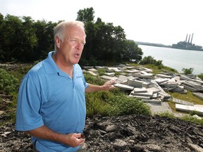Francis Kennette, co-owner of land in Brighton Beach being used to store concrete and rubble from the Parkway project, is pictured Monday, August 25, 2014.  The 15 acre land is adjacent to Ojibway Shores and some are concerned with the rubble deteriorating the Broadway drain where fish go to spawn.   (DAX MELMER/The Windsor Star)