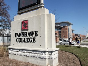 The exterior of Fanshawe College in London, Ont. is pictured in this file photo. (DYLAN KRISTY/The Windsor Star)