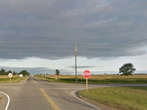 The intersection of John Wise Line and Fairview Road near St. Thomas in Elgin County is shown in this 2013 Google Maps image.