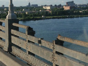 An image of the guard rails of the Ambassador Bridge, taken Aug. 13, 2014, by truck driver Robert Hood.
