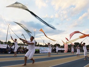 The opening ceremony for the Ontario Summer Games were held Thursday, August 7, 2014, at the Alumni Field at the University of Windsor. An interpretive dance troup performs during the ceremony.  (DAN JANISSE/The Windsor Star)