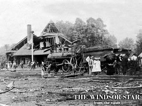 The scene of an explosion at the Essex Railroad Station is pictured on Aug. 10, 1907. (FILES/The Windsor Star)