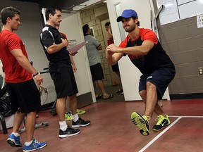The Windsor Spitfires kick off day one of training camp with physical testing at the WFCU Centre in Windsor on Monday, August 25, 2014. (TYLER BROWNBRIDGE/The Windsor Star)