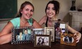 Chelsea Meloche, left, and her sister Kellie Meloche pose with snapshots from their Meloche and Michaelis families Friday September 5, 2014. Chelsea Meloche won the Mike Brede Genealogical Essay competition. (NICK BRANCACCIO/The Windsor Star)