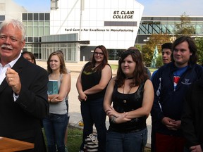 Local businessman and former Windsor mayor John Millson, makes it official by announcing he will run for the mayor's chair once again.  Millson, 62,  made the announcement at St. Clair College's Ford Centre for Excellence in Manufacturing surrounded by students and faculty.  Later, Millson signed paperwork at City of Windsor Clerk's Office. (NICK BRANCACCIO/The Windsor Star)