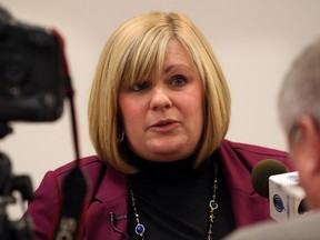 Heather Best reported Education Quality and Accountablity Office (EQAO) testing results for Windsor-Essex Catholic District School Board during press conference at St. Angela Catholic Elementary School, Wednesday September 17, 2014.  (NICK BRANCACCIO/The Windsor Star)