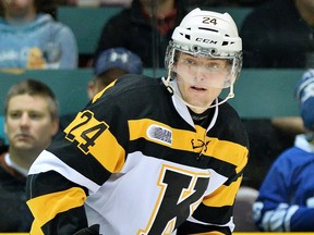 Slater Doggett was acquired from the Kingston Frontenacs by the Windsor Spitfires Wednesday. (AARON BELL/OHL Images)