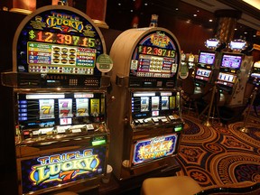 Slot machines line the walls at Caesars Windsor. (NICK BRANCACCIO/The Windsor Star)