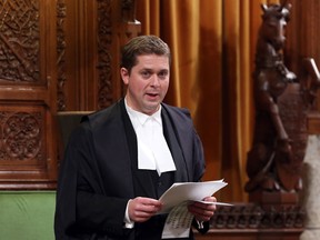 House of Commons Speaker Andrew Scheer stands in the House of Commons during Question Period on Parliament Hill, in Ottawa, Wednesday September 24, 2014. THE CANADIAN PRESS/Fred Chartrand