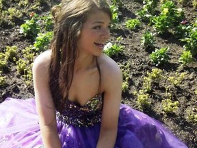 Emily Bernauer seen in her prom dress. She graduated last year from St. Thomas of Villanova Catholic High School. Bernauer died Saturday in a single vehicle accident in Amherstburg. (Courtesy of the Bernauer family)