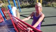 Windsor Star fitness reporter Kelly Steele gets her workout on at a playground.