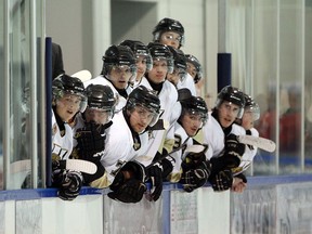 The LaSalle Vipers bench during action against the Strathroy Rockets at the Vollmer Complex in LaSalle, Ontario on September 17, 2014. (JASON KRYK/The Windsor Star)