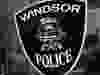 The Windsor police logo at the downtown headquarters.