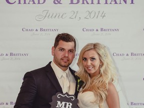 Chad and Brittany Thomas pose for a photograph during the reception of their June 21 wedding.
- Courtesy Jacques Scheepers Photography