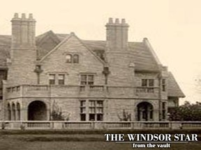 The north facade of Willistead Manor, prior to 1909, is pictured in this photolithographed postcard by Louis James Pesha (1968-1912. (FILES/The Windsor Star)