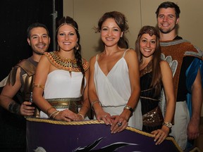 Marco Filice (L), Elisa Filice, Nayeli Castellanos, Jessica Filice and Cory Wingelaar attended the Roman Festival Gala on Friday, Sept. 19, 2014, at the Ciociaro Club in Windsor, ON. The event is a fundraiser for local charities.  (DAN JANISSE/The Windsor Star)