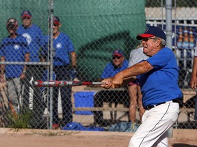 WINDSOR, ON.: AUGUST 28, 2014 --  Players take part in a senior's softball game at the Ciociaro Club in Windsor on Thursday, Aug. 28, 2014.         (Tyler Brownbridge/The Windsor Star)