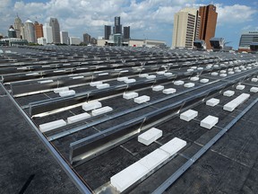 The roof of the Aquatic Centre is seen in Windsor on Wednesday, September 3, 2014. The city is installing a network of solar panels on the roof.                (Tyler Brownbridge/The Windsor Star)