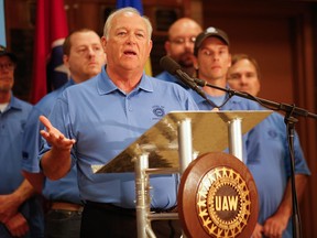 UAW President Dennis Williams speaks at a news conference on July 10, 2014, in Chattanooga, Tenn. (Associated Press files)