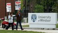 Windsor University Faculty Association members picket on the U of Windsor campus, Sept. 15, 2014. (Nick Brancaccio / The Windsor Star)