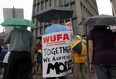 Windsor University Faculty Association (WUFA) members gather for an on-campus rally in this July 2014 file photo. (Nick Brancaccio / The Windsor Star)