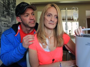 Cystic fibrosis patient Hollie Leamont has been assessed for a double lung transplant and has received loving support from husband Steve Leamont April 17, 2014.  (NICK BRANCACCIO/The Windsor Star)