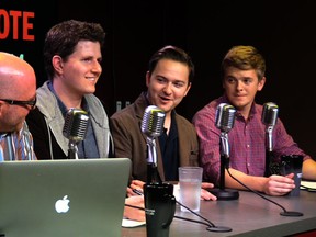 Donald McArthur, Dan Brown, Jon Liedtke and Dylan Kristy in The Windsor Star News Cafe on Oct. 14, 2014.