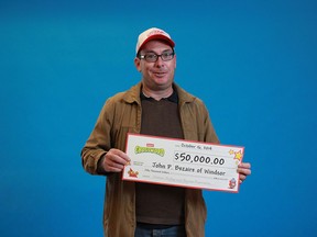 John P. Bezaire of Windsor won $50,000 playing the OLG's Instant Crossword.