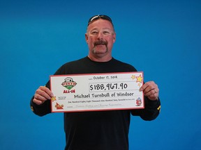 Michael Turnbull, of Windsor, won $188,967.90 playing Poker Lotto All In. Handout/OLG