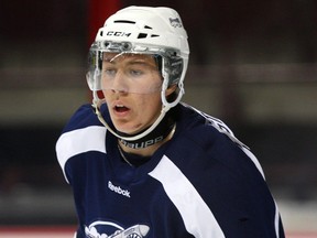 Windsor's Logan Stanley skates during the annual Blue vs. White Game at the WFCU Centre. (NICK BRANCACCIO/The Windsor Star)