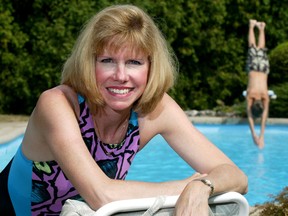 Windsor's Lori Scott-Pinter relaxes by the family pool in 2002. (NICK BRANCACCIO/The Windsor Star)