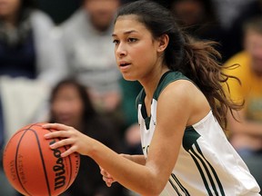 Saints guard Meighen Boyd drives against Lambton College in women's basketball from the new SportsPlex Wednesday. (NICK BRANCACCIO/The Windsor Star)