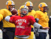 Lancers quarterback Austin Kennedy throws a pass during practice. (NICK BRANCACCIO/The Windsor Star)
