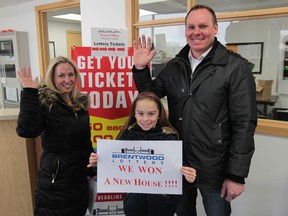 The Howell family, pictured here on January 9, 2014, won a dream home in last year's Brentwood Lottery. This year's lottery dream home was built in Amherstburg. (JASON KRYK/The Windsor Star)