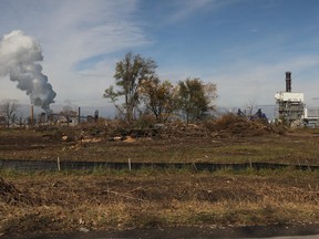 Crews begin to clear the land in teh Brighton Beach area in west Windsor in preparation for the new International Bridge to the United States. (JASON KRYK/The Windsor Star)