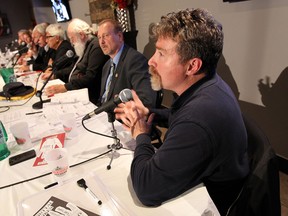 Mayoral candidates take part in an all candidates debate at the Foundry in Windsor on Wednesday, October 15, 2014.                   (TYLER BROWNBRIDGE/The Windsor Star)