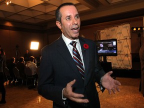 Veteran Windsor city councillor Bill Marra speaks to reporters on Monday, Oct. 27, 2014, at the Caboto Club in Windsor, ON. (DAN JANISSE/The Windsor Star)