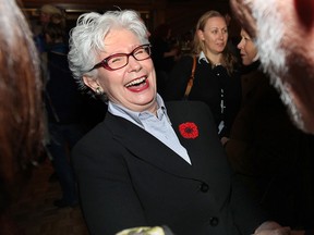 A jovial Jo-Anne Gignac arrives on Monday, Oct. 27, 2014, at the Caboto Club in Windsor, ON. (DAN JANISSE/The Windsor Star)