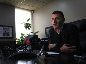 Mayor Eddie Francis speaks to the media at City Hall regarding Ford's decision to invest in Mexico and not Windsor, Friday, October 24, 2014. (DAX MELMER/The Windsor Star)