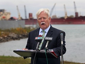 Windsor mayoral candidate John Millson speaks at a news conference at McKee Park on the banks of the Detroit River, Oct. 21, 2014. (Dan Janisse / The Windsor Star)