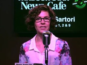 Public school board trustee candidate Jessica Sartori at The Windsor Star News Cafe. (Screengrab)
