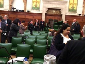 Conservative MP Nina Grewal illustrates MP lock down showing barricaded doors inside Reading Room (TwitPic)
