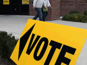 Voter turnout was light, but steady at advance polling station at Most Precious Blood Church hall on Meldrum, Friday October 16, 2014.  (NICK BRANCACCIO/The Windsor Star)