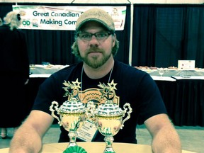 Robert Bornais, owner of Robbie's Gourmet Sausage Co., placed third overall at the Great Canadian Sausage Making Competition in British Columbia in early October.