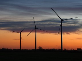 Wind turbines dot the landscape near Essex, Friday November 7,  2014.  (NICK BRANCACCIO/The Windsor Star)