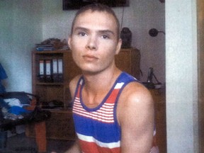 Luka Rocco Magnotta taken in Berlin by witness Frank Rubert was submitted as evidence at Magnotta's murder trial Wednesday, Oct. 8, 2014 in Montreal. Magnotta is charged in connection with the death and dismemberment of university student Jun Lin case that made international headlines. (Canadian Press files)